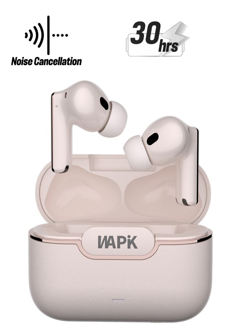 Korean Brand RS6 True Wireless Earpods, 6 Mics Hybrid ANC with AI Wind Noise Reduction, -42dB Noise Cancelling, Transparency Mode, Normal Mode, ANC Mode, 30-Hour Battery Life, Bluetooth 5.4, IPX5 Waterproof, Powerful Bass, Pink. - pzsku/Z0C64120FD74BEAEC49F8Z/45/1741330435/1eaddb3c-a2cd-4875-91a0-be49742ab034