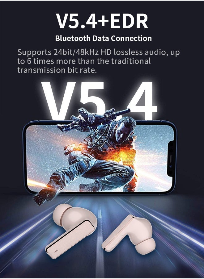 Korean Brand RS6 True Wireless Earpods, 6 Mics Hybrid ANC with AI Wind Noise Reduction, -42dB Noise Cancelling, Transparency Mode, Normal Mode, ANC Mode, 30-Hour Battery Life, Bluetooth 5.4, IPX5 Waterproof, Powerful Bass, Pink. - pzsku/Z0C64120FD74BEAEC49F8Z/45/_/1737529518/0694f47d-0c97-4c3f-a99f-164b3abe717c