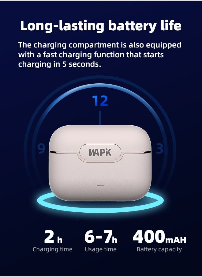 Korean Brand RS6 True Wireless Earpods, 6 Mics Hybrid ANC with AI Wind Noise Reduction, -42dB Noise Cancelling, Transparency Mode, Normal Mode, ANC Mode, 30-Hour Battery Life, Bluetooth 5.4, IPX5 Waterproof, Powerful Bass, Pink. - pzsku/Z0C64120FD74BEAEC49F8Z/45/_/1737529519/f90711c1-b426-4d28-87fb-5cc6c0bc8105