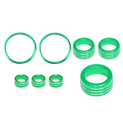 BORUIEN Interior Accessories for Chevy Colorado 2024 2025 2026 Air Vent Rings AC Volume Shift Knob Cover Green - Image 3