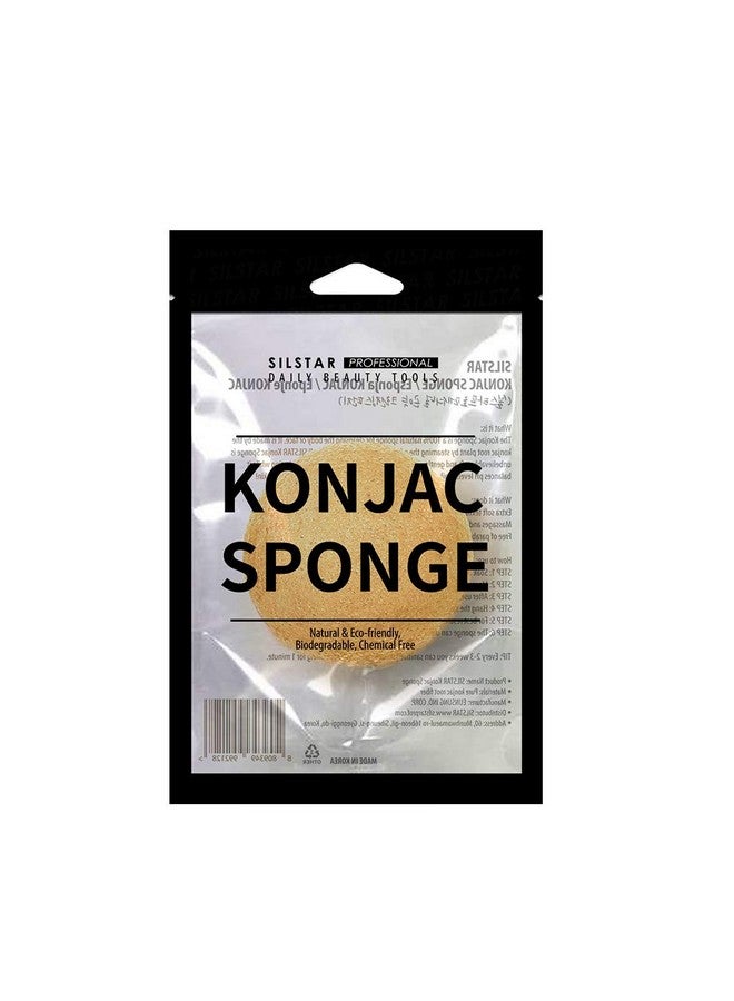 SILSTAR PROFESSIONAL KONJAC Sponge Facial Sponge Bath Sponge Amazing Cleansing for Dry OR Mature Skin - Chamomile Yellow - Image 1