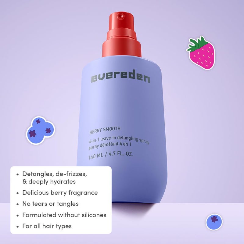 Evereden Kids Travel Set: Clean & Vegan 5-Piece Holiday Gift Set | Multi-Vitamin Skin Care Set for Toddlers with Detangling Spray, Face Wash, Cream, Shampoo, Conditioner | Stocking Stuffers for Kids - Image 2