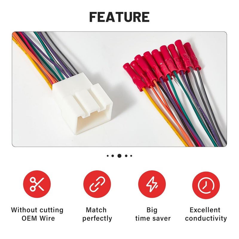 RED WOLF هارنس الأسلاك ستيريو RED WOLF مع موصلات سلكية مثبتة مسبقًا لمركبات فورد ولينكولن - Image 4