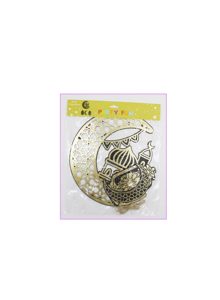 PARTY FUN Sleek Ramadan Hanging Decoration Set Black Color, Modern Elegance for Your Festive Space - Image 2