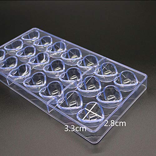 WL Polycarbonate Chocolate Mold, Sweet Candy DIY Mold 21 Mini Heart Shaped Clear Plastic PC Handmade Chocolate Making Mold Pastry Dessert Baking Pan Cake Decoration Tool for Mousse, Jelly, Candy, Chocola - Image 3