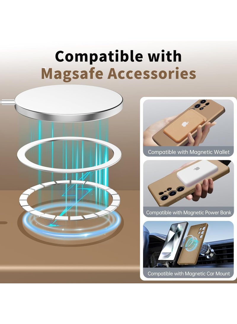 X-level Magnetic Silicone Case for Samsung Galaxy S25 Ultra (2025) – MagSafe Compatible, Slim & Shockproof Design, Lens Protection, Durable Soft-Touch Finish – Desert Gold  - Image 3
