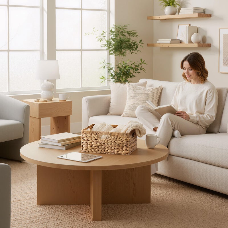 StorageWorks Large Rectangular Wicker Basket, Water Hyacinth Storage Basket with Built-in Handles, 1 Pack - Image 5