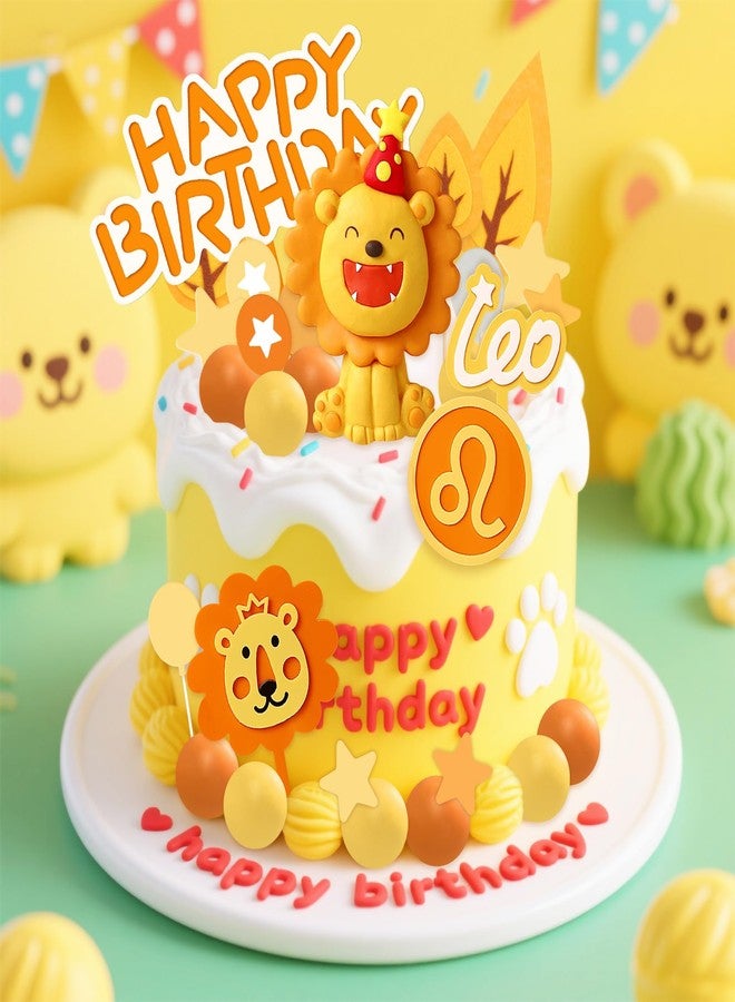 Knana 28Pcs Lion Cake Topper Lion Cake Decorations Safari Animal Cake Decorations Animal Themed Birthday Party Supplies - Image 3