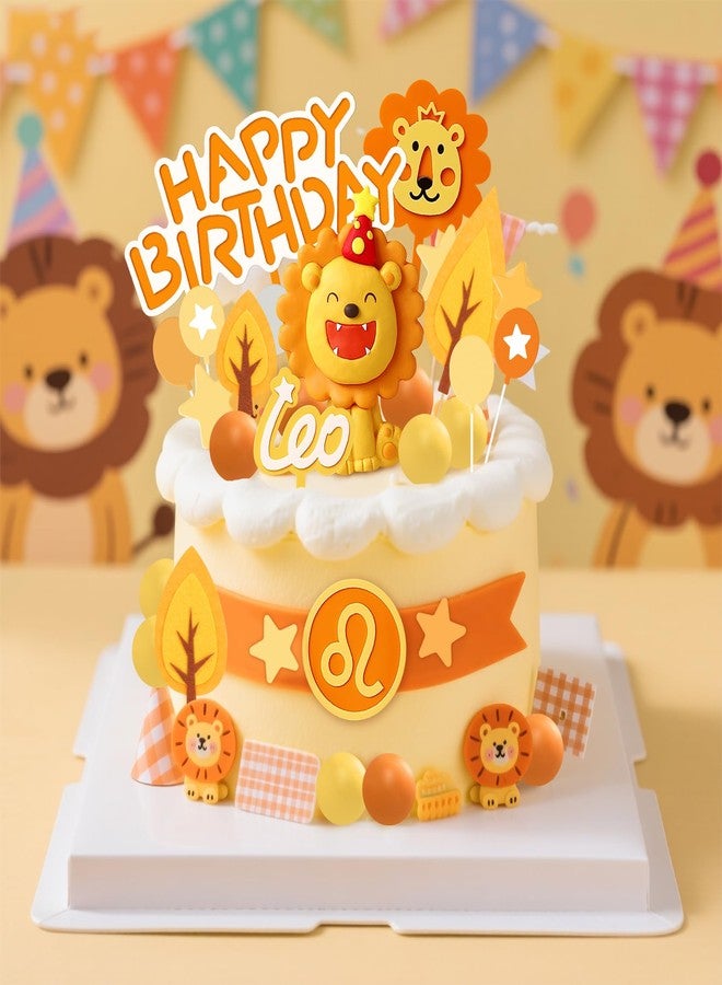 Knana 28Pcs Lion Cake Topper Lion Cake Decorations Safari Animal Cake Decorations Animal Themed Birthday Party Supplies - Image 4