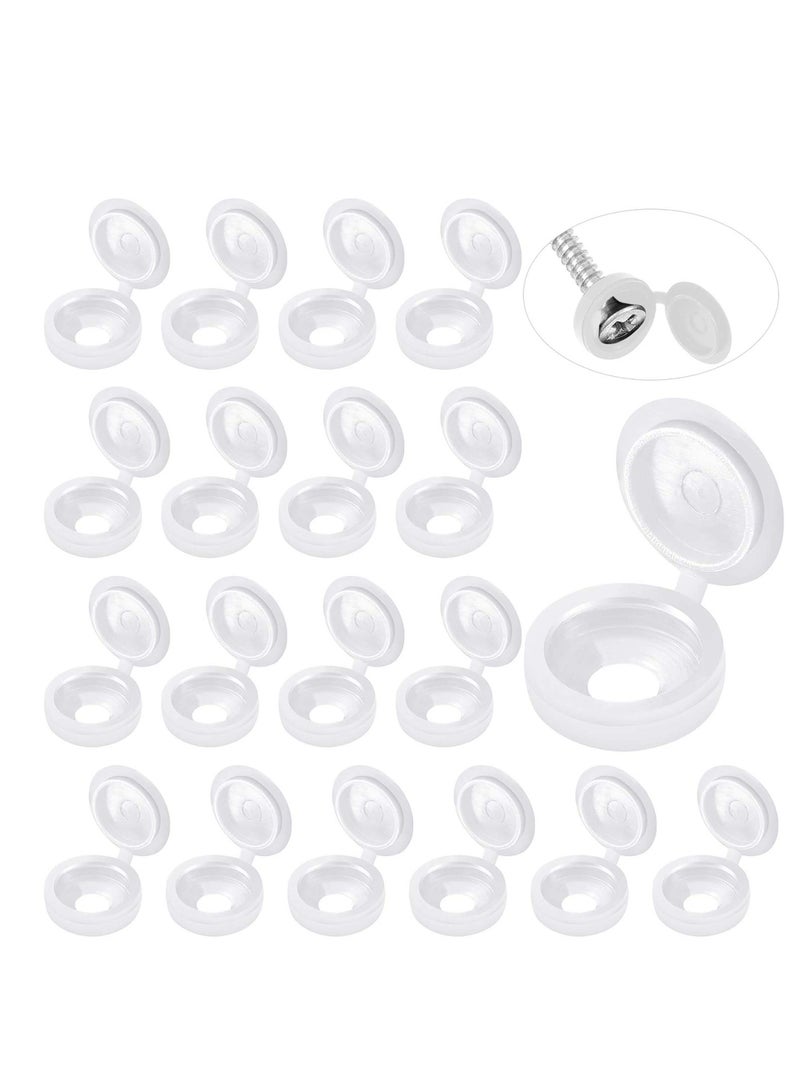 SYOSI Hinged Screw Cover Caps Plastic Screw Caps Fold Screw Snap Covers Washer Flip Tops - Image 1