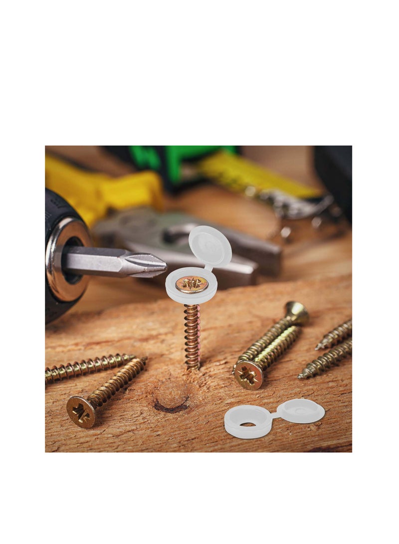 SYOSI Hinged Screw Cover Caps Plastic Screw Caps Fold Screw Snap Covers Washer Flip Tops - Image 2