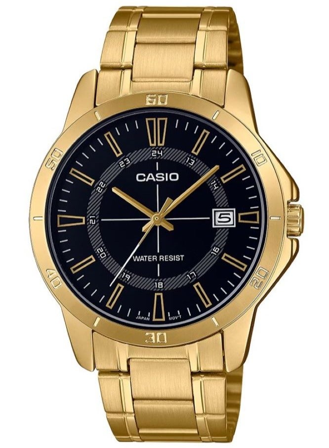 Casio Gold-Tone Analog Watch with Stainless Steel Strap, Model MTP-V004G-1CUDF - Image 1