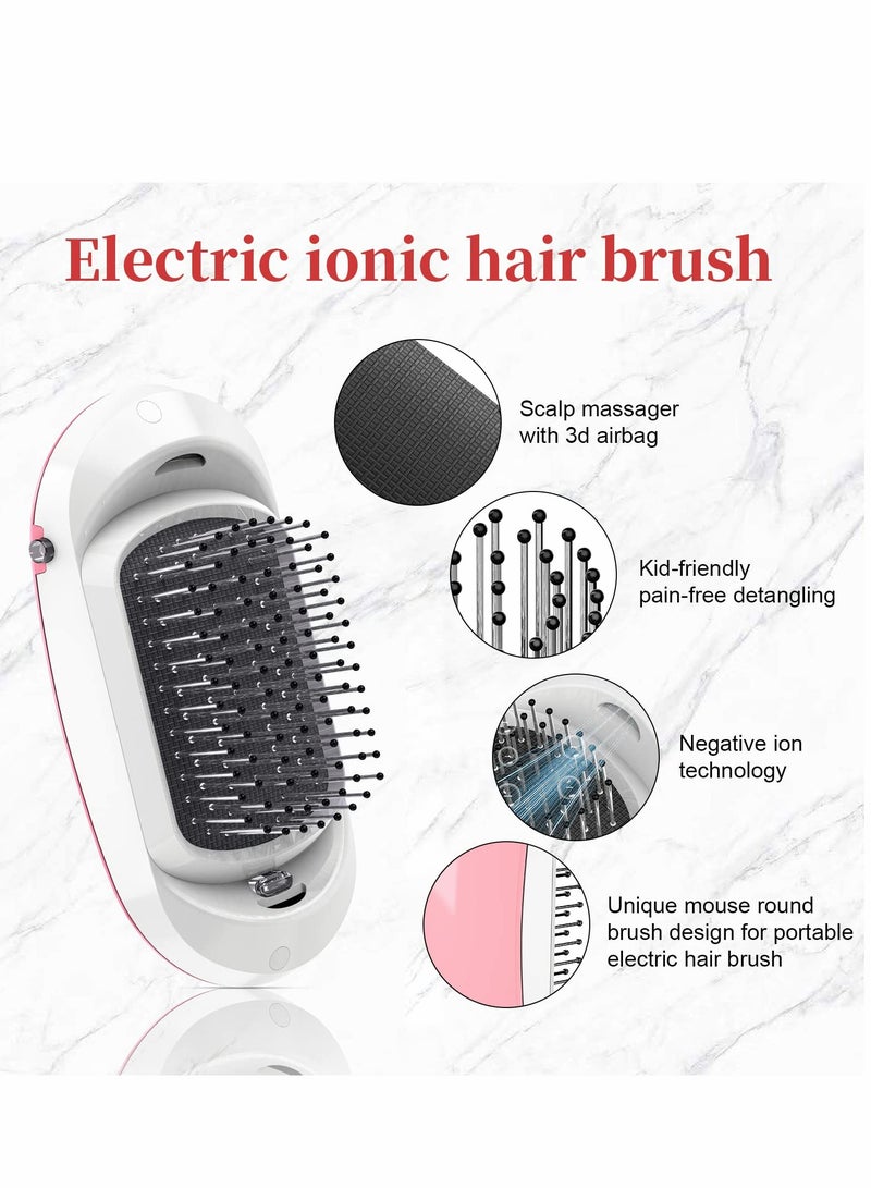 Excefore Ionic Hair Brush, Portable Negative Ion Professional Electric Wet Brush Comb Detangling Anti Frizz Static for All Types(Pink) - Image 3