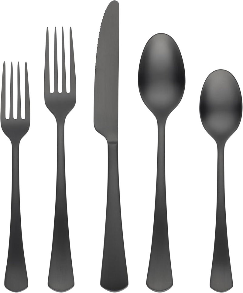 Cambridge Black Morgan Piece Flatware Set 20 Count - Image 1