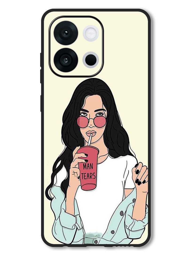 Theodor Case Compatible with OnePlus 13s 6.32 Inch Protection Shockproof Bumper Cover Girl Drinking Coffee - Image 1