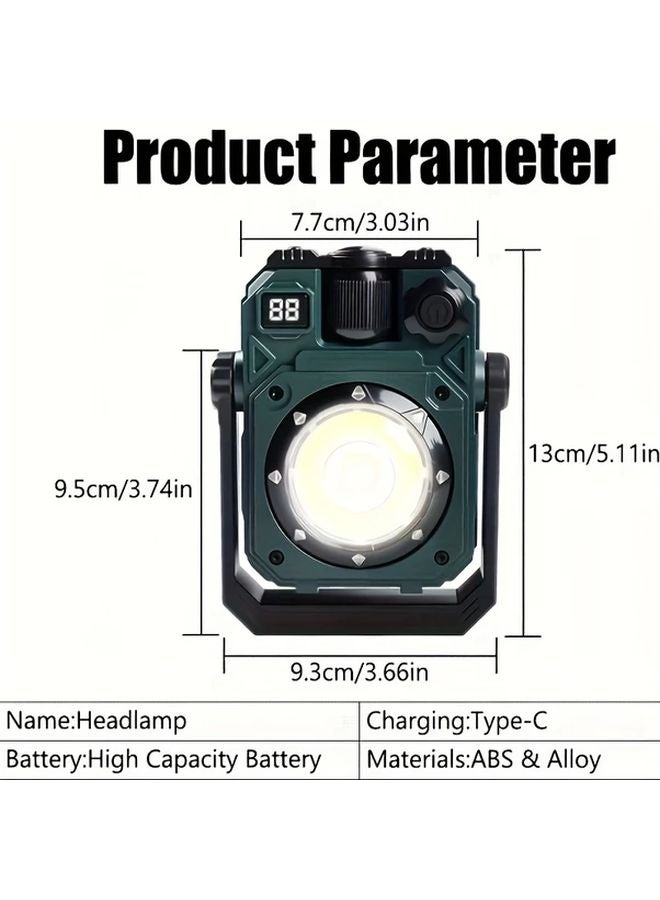 Grey Solar Powered Work Lamp Magnetic Attachment Adjustable Light Portable Rechargeable - Image 4