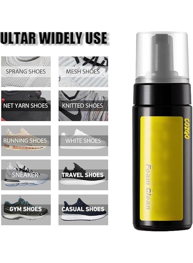 COZGO ODM OEM SNEAKER Liquid Foam Spray Sneaker Cleaner Kit with Brush & Cloth – Waterless Foam Shoe Cleaner for White Sneakers, Running & Athletic Shoes – Easy, Gentle Cleaning for All Shoe Types - Image 2