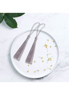 Generic 100 Pieces Silver Tassels 13cm/5-Inch Silky Handmade Soft Tassels Floss Bookmark Tassels with 2-Inch Cord Loop for Jewelry Making, DIY Projects, Bookmarks  - Image 4