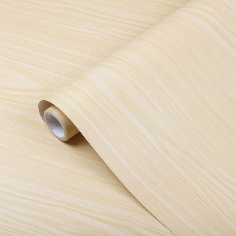 LIVECOOL Wooden Texture Self Adhesive Wallpaper Waterproof Vinyl Stickers Wooden Door Wardrobe Desktop PVC Wall Papers (24 X 48 Inch, Ivory Wood) - Image 5