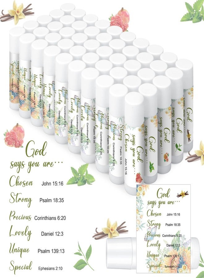 Siifert 50 Pcs Christian Lip Balm Bulk Bible Verses Lip Balm Scripture Christian Gifts for Women Faith Religious Church Party Favor Inspirational Gift for Valentines Mother Teacher Nurse (Fresh) - Image 1