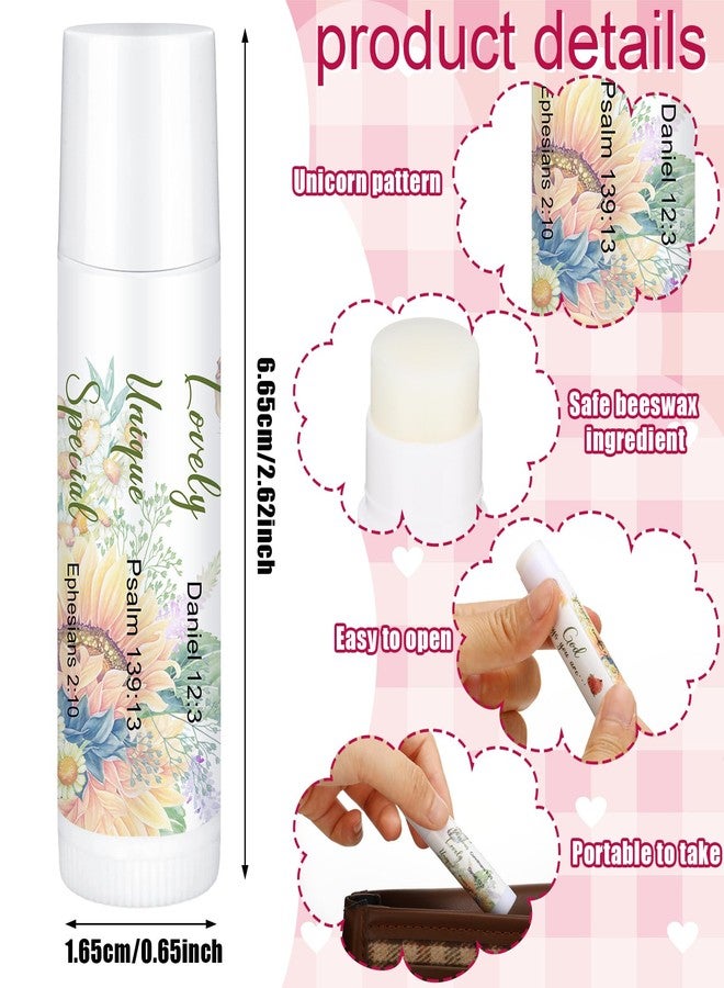Siifert 50 Pcs Christian Lip Balm Bulk Bible Verses Lip Balm Scripture Christian Gifts for Women Faith Religious Church Party Favor Inspirational Gift for Valentines Mother Teacher Nurse (Fresh) - Image 3