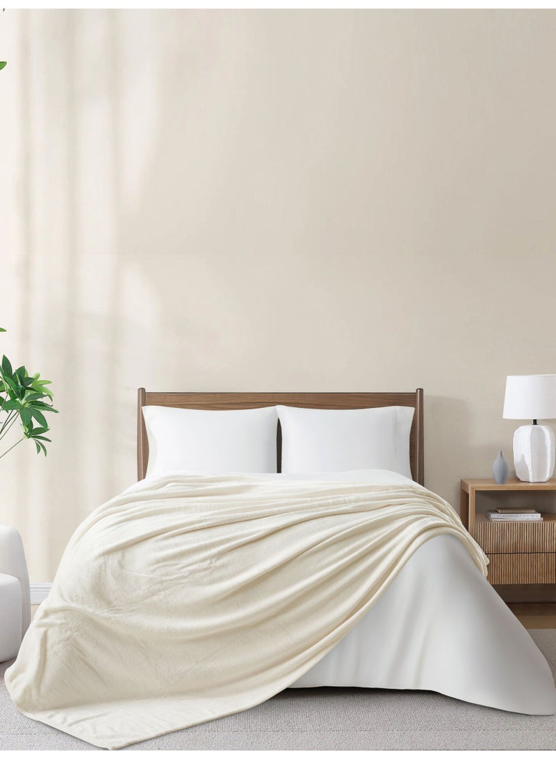 Donetella Fleece Blanket, Single  Size 170x210 cm, 300 GSM, Lightweight Ultra Soft & Warm Solid Throw Blanket, Cozy  for Sofa, Bed & Couch  - Image 1