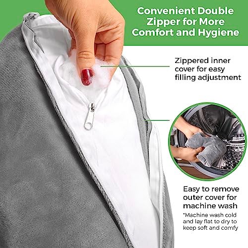 AbleUplift Rotator Cuff Pillow, Soft Comfortable Shoulder Pillow for Surgery, Ergonomic Shoulder Support Pillow with Double Zipper Cover, Machine Washable, Gray - Image 5