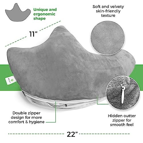 AbleUplift Rotator Cuff Pillow, Soft Comfortable Shoulder Pillow for Surgery, Ergonomic Shoulder Support Pillow with Double Zipper Cover, Machine Washable, Gray - Image 4