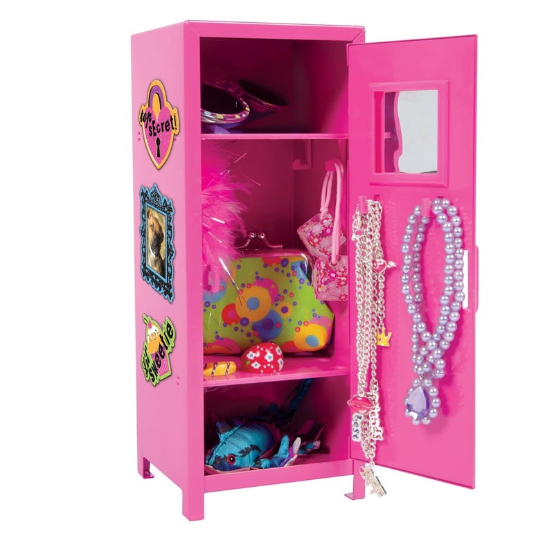 Schylling Girls Talk Pink Mini Locker - 11.25" Decorative Metal Storage Locker with 17 Mix-and-Match Magnets, Lock, and Keys - Ages 4-12 - Image 2