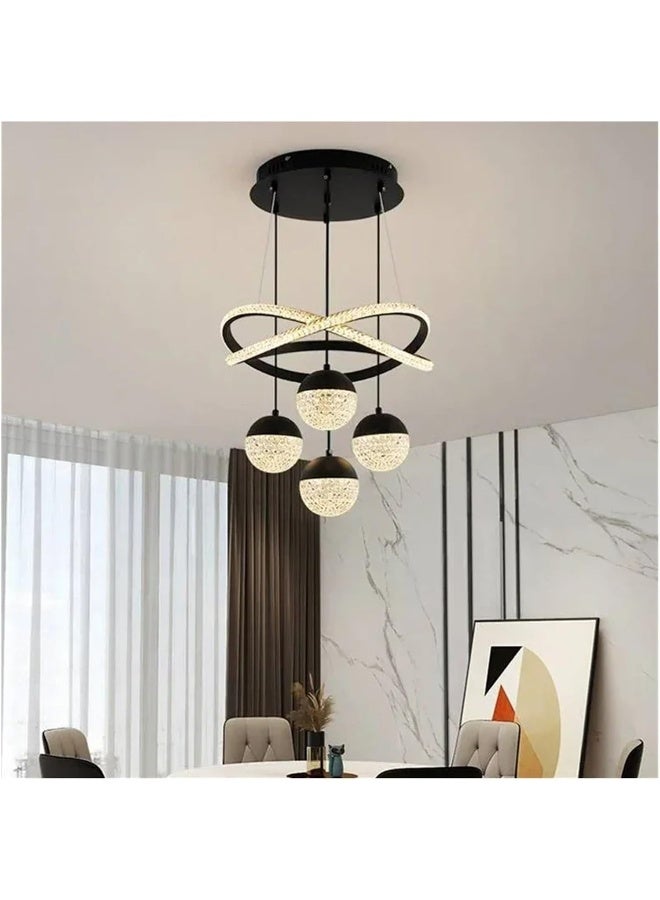 Black & Gold LED Pendant Light, Hanging Light for Living Room, Dining Room, and Kitchen, LED Ceiling Lights for Living Room, Kitchen Chandelier, Gold Chandelier, Ceiling Lamp Bedroom  - Image 1