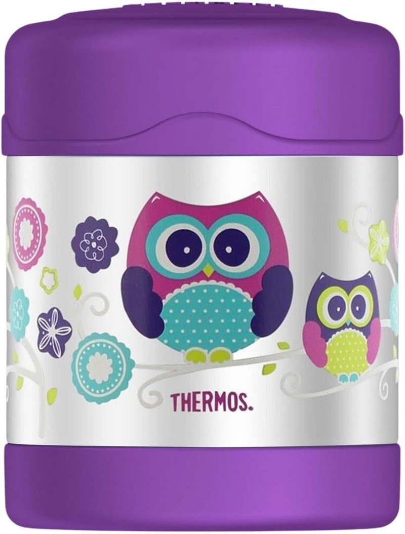 THERMOS ترمس فنتاينر من الستانلس ستيل للأطفال مع جرة بومة 290 مل، F3008Ow، جرة طعام معزولة، صندوق غداء، حاوية تخزين، زجاجة حرارية للسفر - Image 1