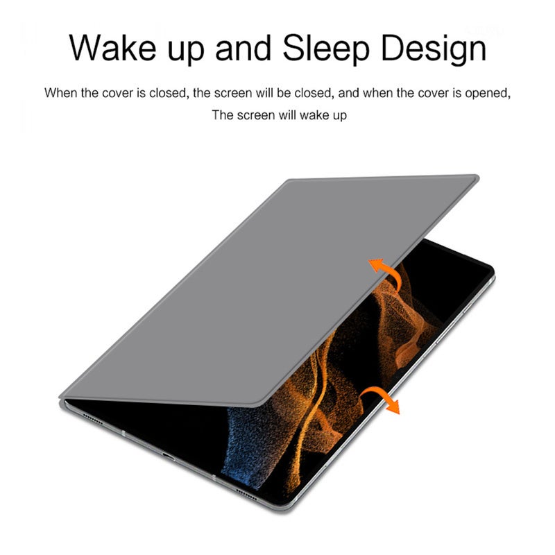 غلاف جهاز لوحي مُقلّب مزدوج الجانب مغناطيسي من الجلد لأجهزة الكمبيوتر من طراز Tab S9 Ultra 14.6 بوصة لعام 2023 (SM-X910/X916/X918)، غلاف حماية لجهاز لوحي من الجلد رفيع جدًا بتصميم ثلاثي الطيات ومقام يحتوي على وظيفة الاستيقاظ والتجفيف التلقائي وحامل القلم - Image 4