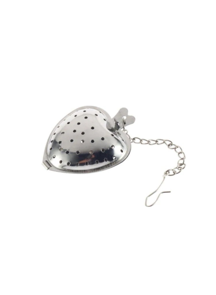 AL QADAH Stainlss Steel Tea Strainer Heart Shape 1Pcs Card - Image 1