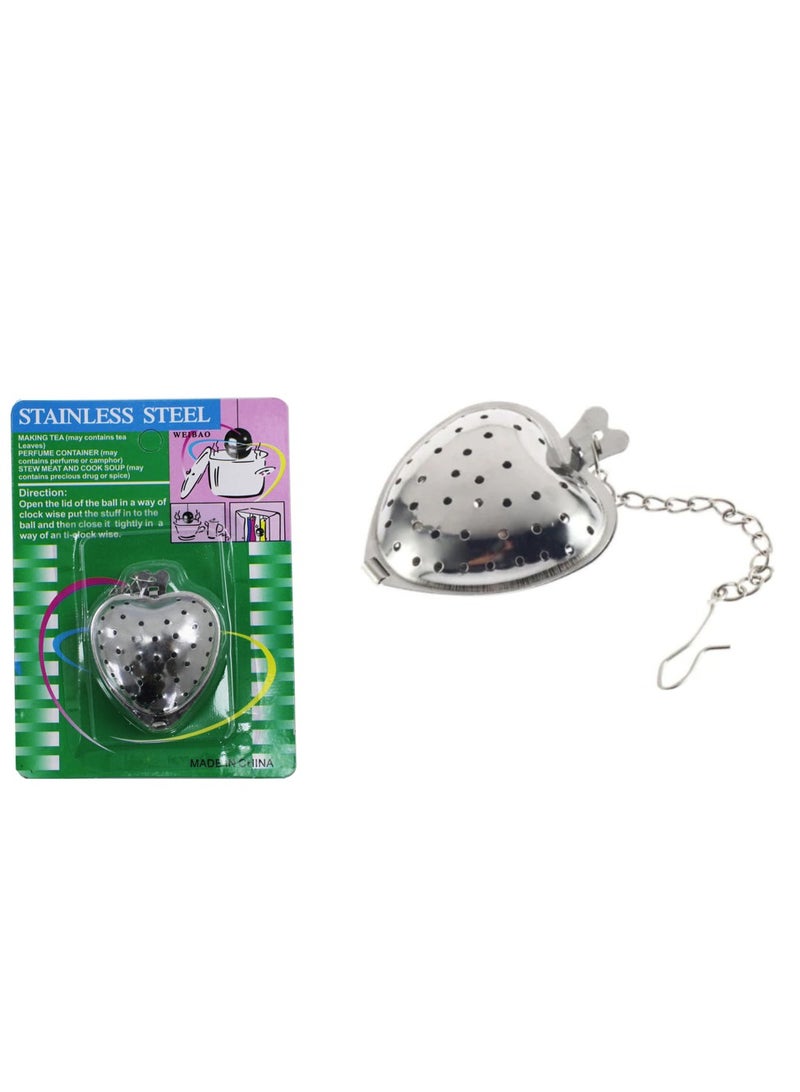 AL QADAH Stainlss Steel Tea Strainer Heart Shape 1Pcs Card - Image 2