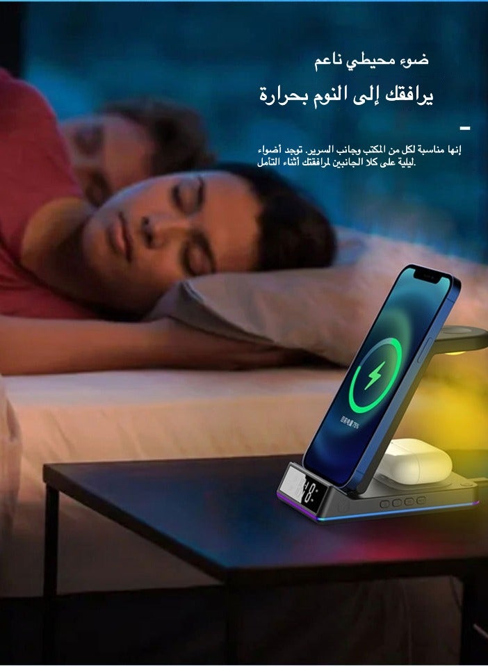 general Wireless Charger 4 in 1 Fast Charging Station Compatible with iWatch Compatible with iPhone 11/11 pro/X/XS/XR/Xs Max/8/8 Plus Samsung Galaxy S20/S10 and More - Image 3