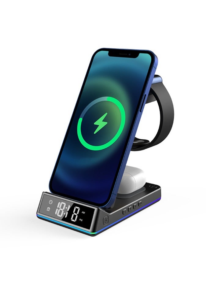 general Wireless Charger 4 in 1 Fast Charging Station Compatible with iWatch Compatible with iPhone 11/11 pro/X/XS/XR/Xs Max/8/8 Plus Samsung Galaxy S20/S10 and More - Image 1