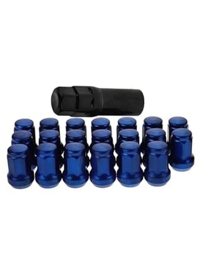 M12x1 5 Blue Steel Wheel Lug Nuts Set 32mm Small Diameter Anti Theft For Cars Trailers - Image 1