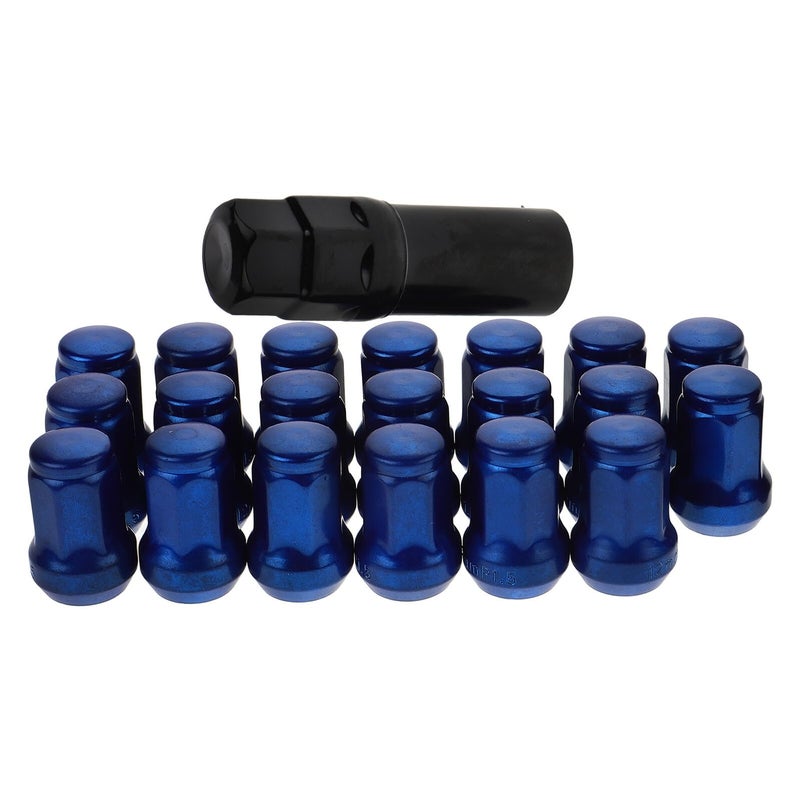 M12x1 5 Blue Steel Wheel Lug Nuts Set 32mm Small Diameter Anti Theft For Cars Trailers - Image 2