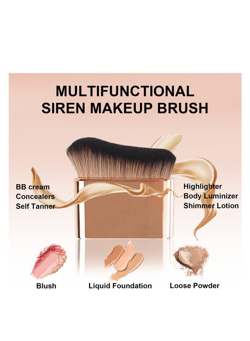 Excefore Foundation Makeup Brush,  Face Blush Brush, Handless Makeup Blender, Liquid Powder Foundation Brush, for Blending Liquid, Cream or Flawless Powder Cosmetics 2pcs - Image 4