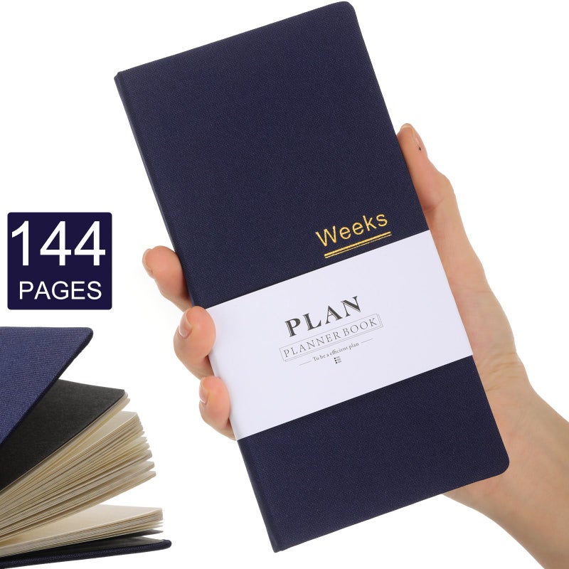 Fuyoooo 1 Pcs Weeks Planner Gift for Christmas, A6 / 3.9x7.4 inch Portable Planner Undated Pocket Size Calendar Year Month Week Mini Slim Notebook Journal Schedule for Traveler Office (Olive Green) - Image 3