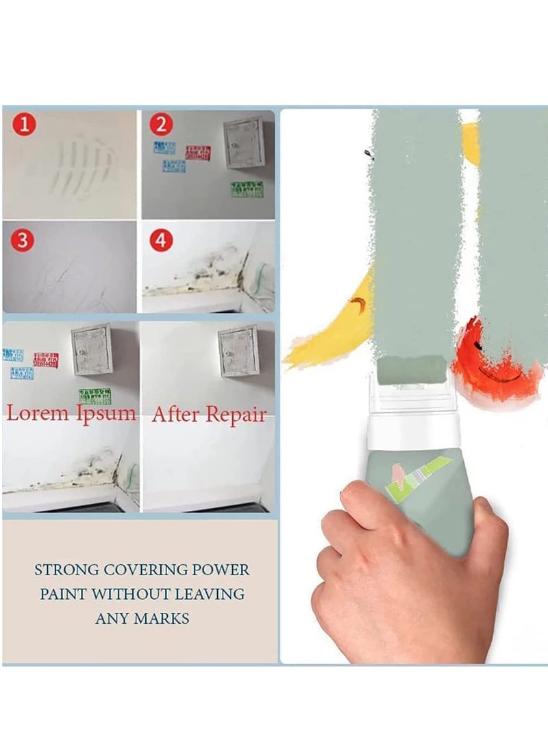 2 PCS Eco-Friendly 2in1 Small Rolling Brush for Easy Wall Paint Repair And Renovation 100g Pink Graffiti Paint for DIY Projects - Image 4