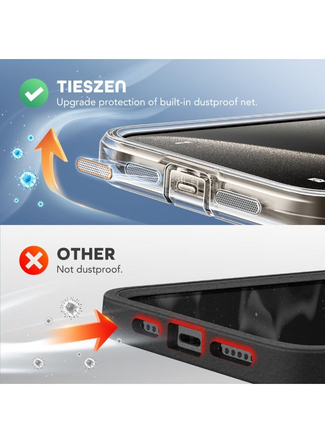TIESZEN Magnetic for iPhone 15 Pro Max Case, Compatible with MagSafe, Built-in Privacy Screen Protector and Camera Protection, Anti Spy Full Body Dustproof Shockproof Hard Phone Case 6.7", Clear  - Image 5