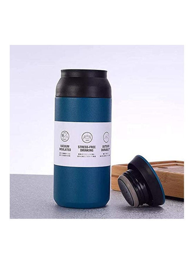 NIBEMINENT Portable Bottle Insulated Vacuum Flask Coffee Mug Blue 350ml