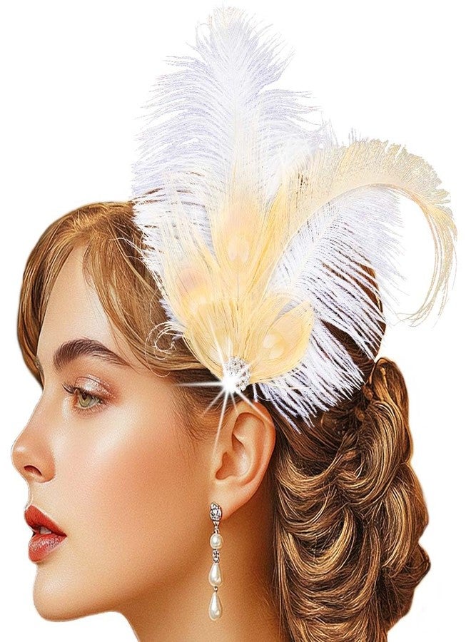 GENBREE 1920s Feather Headpiece Flapper Headband Hair Accessories for Women - Image 3