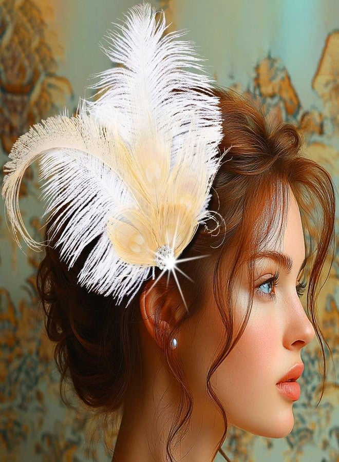 GENBREE 1920s Feather Headpiece Flapper Headband Hair Accessories for Women - Image 5
