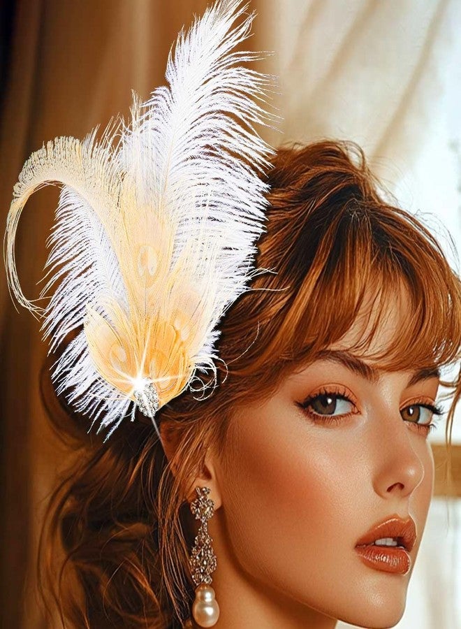 GENBREE 1920s Feather Headpiece Flapper Headband Hair Accessories for Women - Image 1