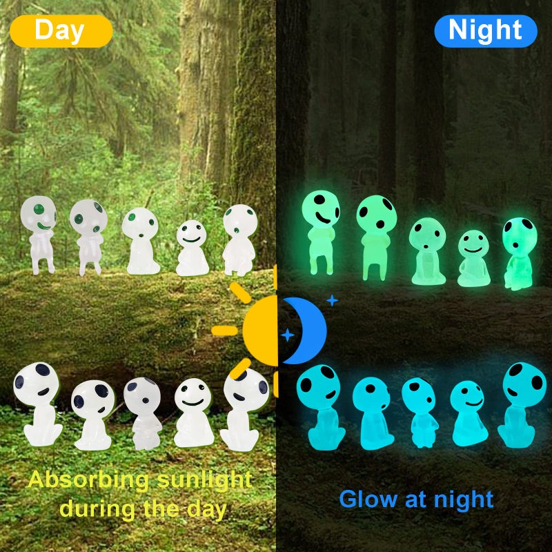 CCINEE 20Pcs Glow in Dark Tree Elves Fairy Luminous Ghost Micro Landscape Accessories Miniature Tree Elves Decoration for Garden Landscape Aquarium Dollhouse Potted Plants Decoration - Image 3