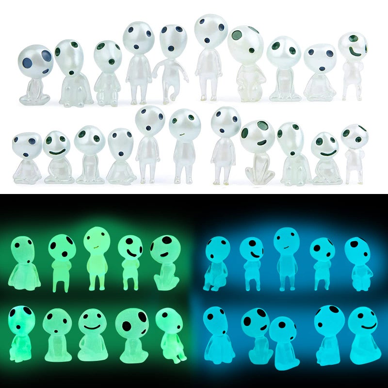 CCINEE 20Pcs Glow in Dark Tree Elves Fairy Luminous Ghost Micro Landscape Accessories Miniature Tree Elves Decoration for Garden Landscape Aquarium Dollhouse Potted Plants Decoration - Image 1