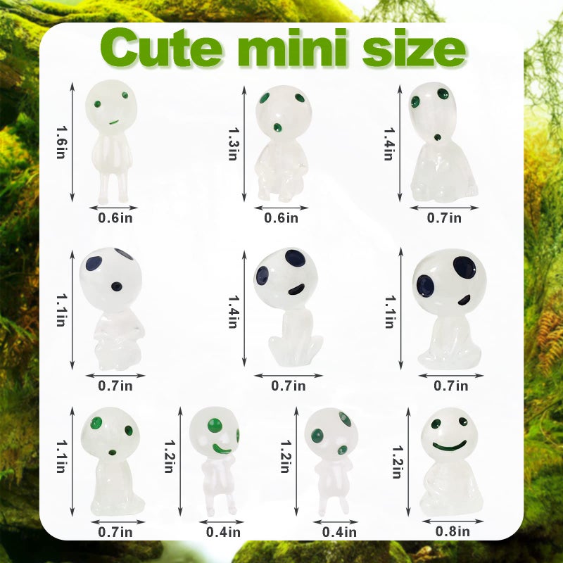 CCINEE 20Pcs Glow in Dark Tree Elves Fairy Luminous Ghost Micro Landscape Accessories Miniature Tree Elves Decoration for Garden Landscape Aquarium Dollhouse Potted Plants Decoration - Image 2
