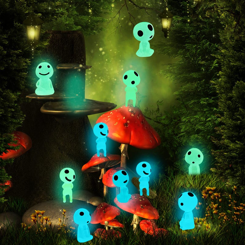 CCINEE 20Pcs Glow in Dark Tree Elves Fairy Luminous Ghost Micro Landscape Accessories Miniature Tree Elves Decoration for Garden Landscape Aquarium Dollhouse Potted Plants Decoration - Image 5